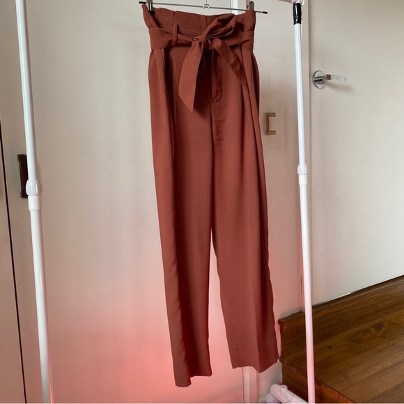 Madewell Pants - Madewell rusty orange paper bag pants size 8.